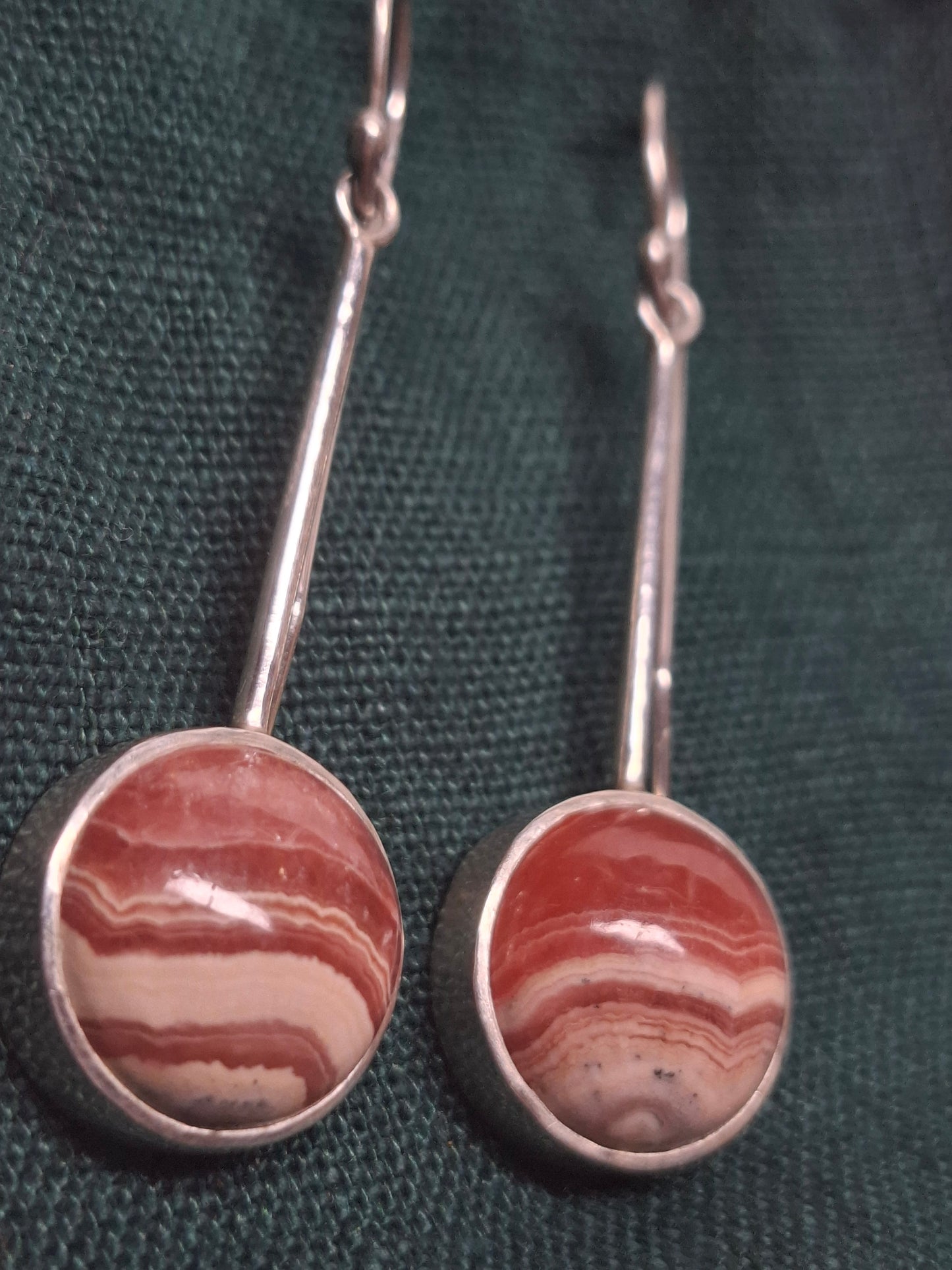 Rodochrozite, silver earrings