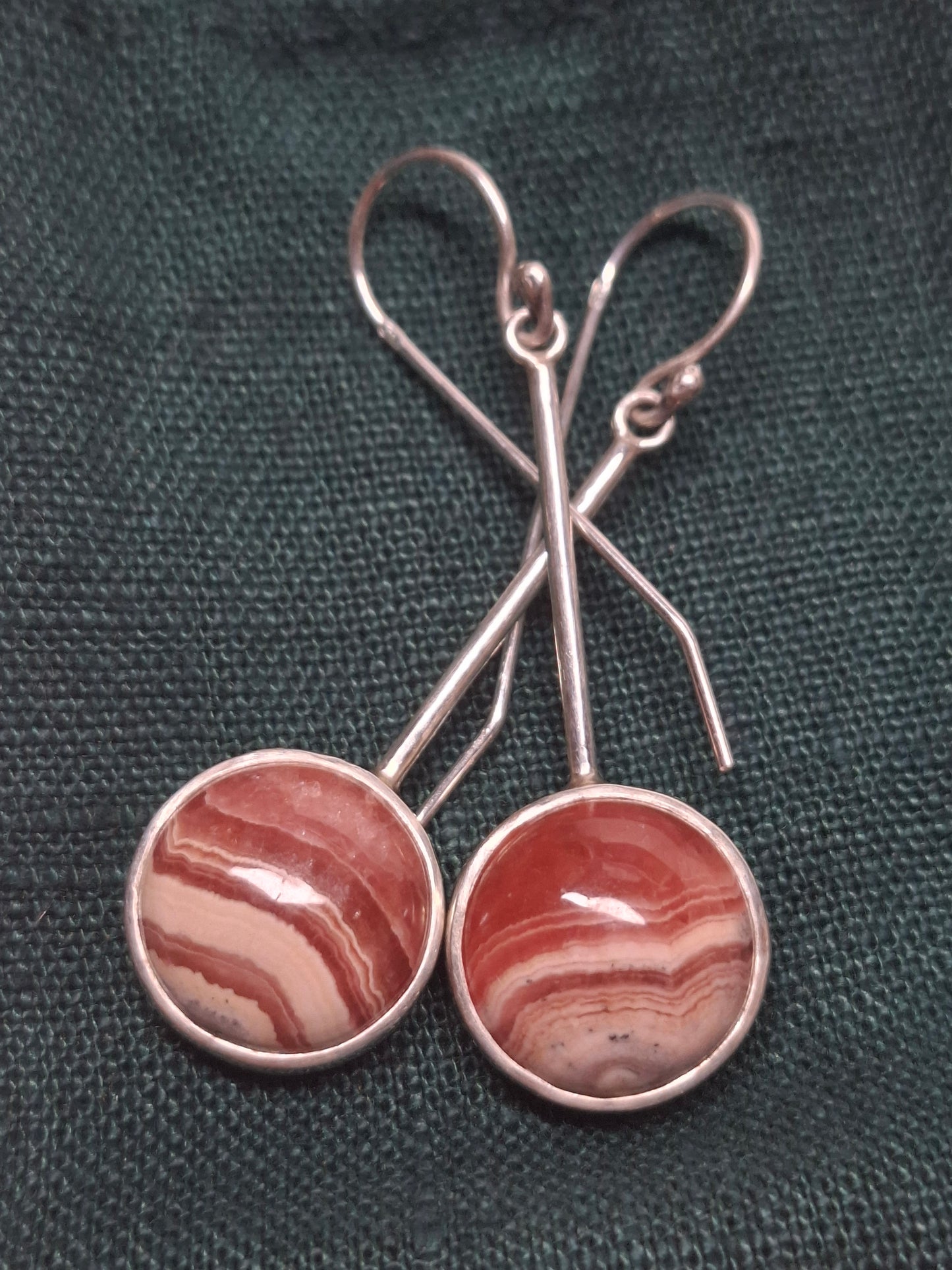 Rodochrozite, silver earrings