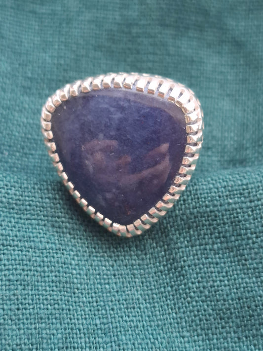 Iolite, silver ring