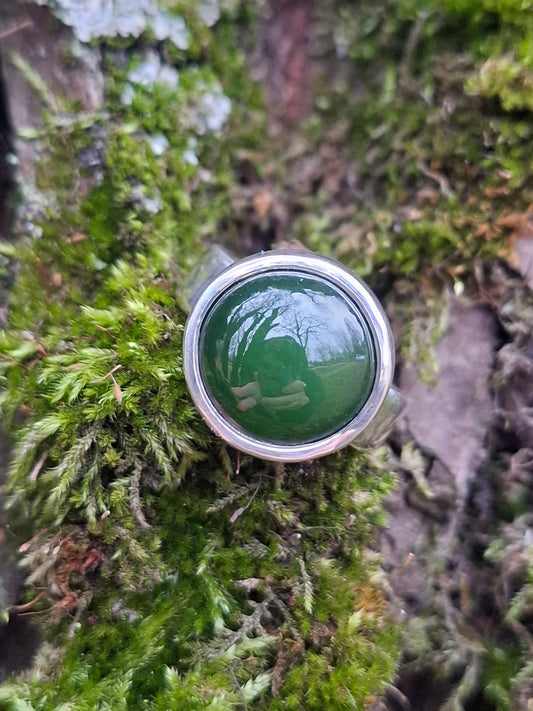 Nefrīta, sudraba gredzens