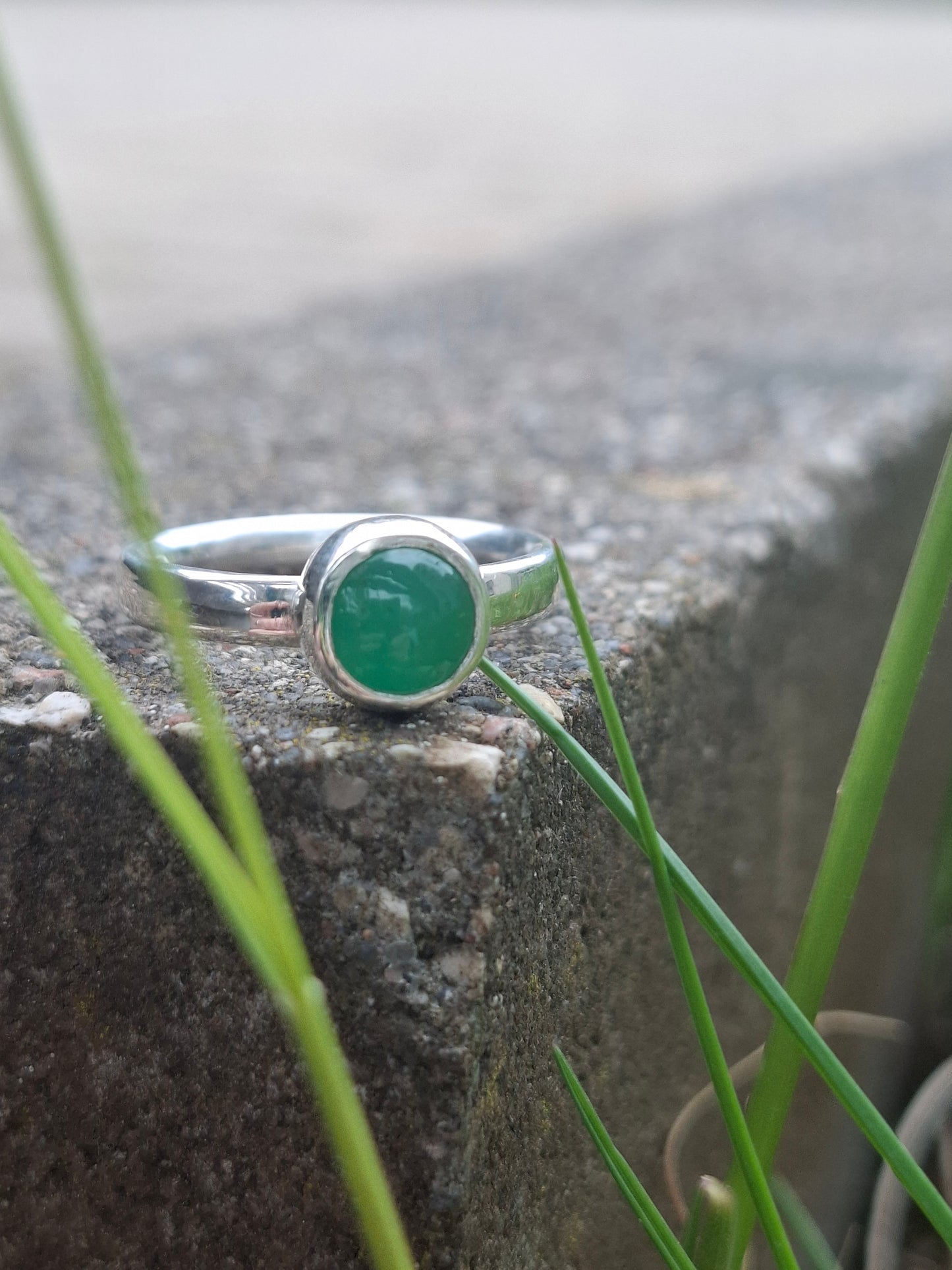 Tanzanian opal silver ring